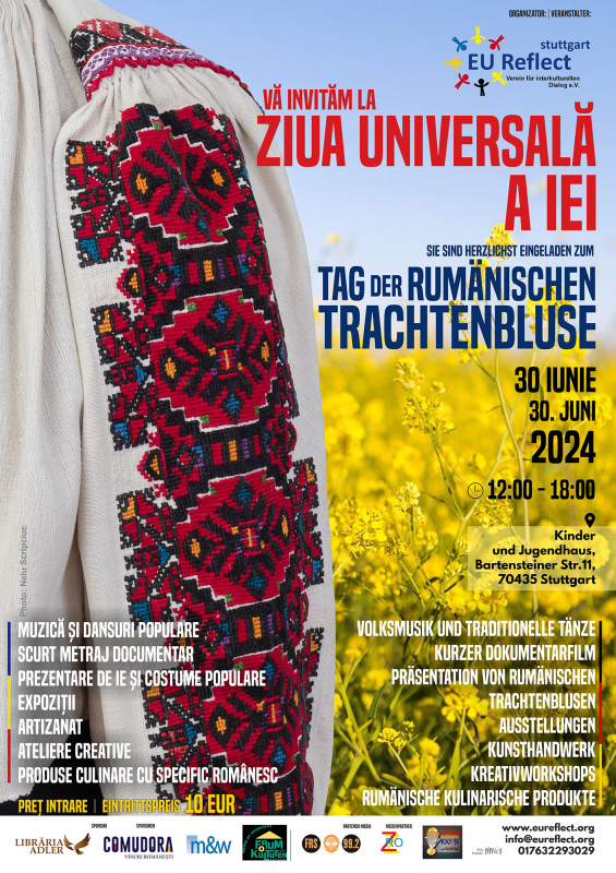 Plakat Tag der rumänischen Trachtenbluse
