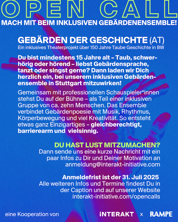 Open Call Gebärden der Geschichte