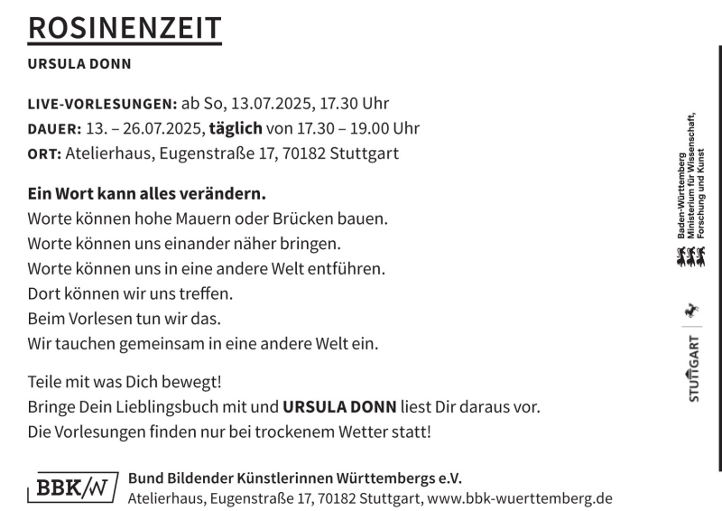 Programm Rosinenzeit