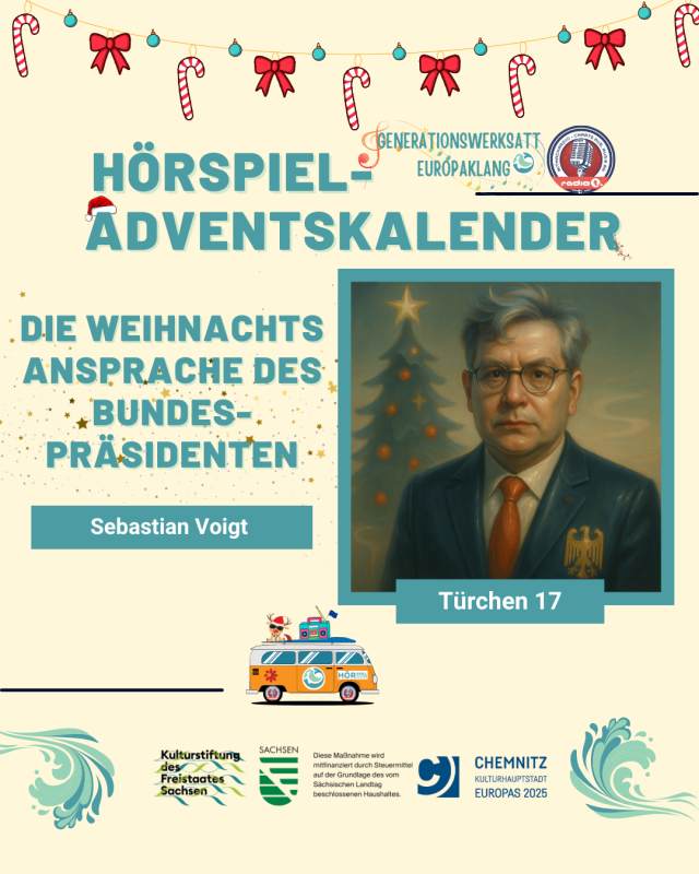 Türchen Nummer 17 zeigt ein Gemälde eines fiktiven Bundespräsidenten